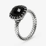 Bague avec Cabochon Spinelle et Texture Sirène