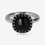 Bague avec Cabochon Spinelle et Texture Sirène