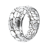 Anello a Fascia Classico Texture Serpente in Argento 925