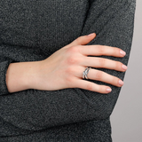 Anello a Fascia Texture a Intreccio con Serpente in Argento 925