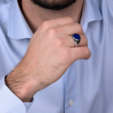 Siegelring mit rundem Stein und Meerjungfrau-Textur