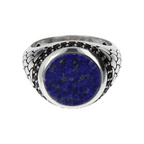 Siegelring mit rundem Stein und Meerjungfrau-Textur