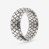 Anello a Fascia Classico Texture Sirena in Argento 925