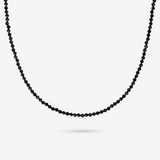 Rosary Necklace with Black Spinel or Garnet