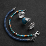 Anello a Fascia Texture Sirena con Elementi Onda in Rilievo in Argento 925