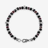 Bracelet Rondelle Texture Sirène et Pierres Naturelles Spinelle et Grenat