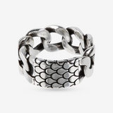Ring with Grumetta Chain and Mermaid Texture