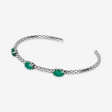 Bracelet Rigide avec Pierres et Texture Sirène