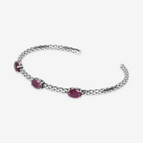 Bracelet Rigide avec Pierres et Texture Sirène