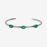 Bracelet Rigide avec Pierres et Texture Sirène