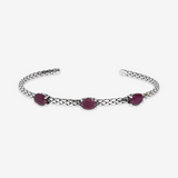 Bracelet Rigide avec Pierres et Texture Sirène