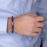 Elastic Bracelet with Natural Stones and Snake Head Element