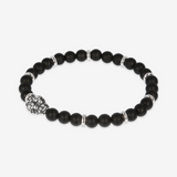 Elastic Bracelet with Natural Stones and Snake Head Element