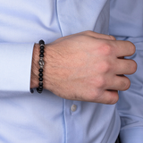 Elastic Bracelet with Natural Stones and Snake Head Element