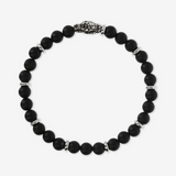 Elastic Bracelet with Natural Stones and Snake Head Element