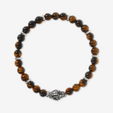 Elastic Bracelet with Natural Stones and Snake Head Element