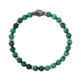 Elastic Bracelet with Natural Stones and Snake Head Element