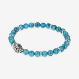 Elastic Bracelet with Natural Stones and Snake Head Element