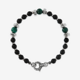 Bracelet Rondelle Texture Sirène et Pierres Naturelles Onyx et Malachite
