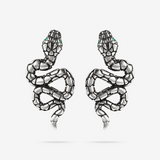 Boucles d'Oreilles Serpent avec Pierre Naturelle Agate Verte