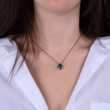Collana con Catena Ritorta e Pendente a Goccia in Pietra Naturale in Argento 925