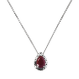 Collana con Catena Ritorta e Pendente a Goccia in Pietra Naturale in Argento 925