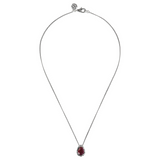 Collana con Catena Ritorta e Pendente a Goccia in Pietra Naturale in Argento 925