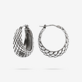 Boucles d'oreilles créoles texture dragon