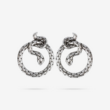 Hoop Pendant Earrings with Snake