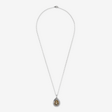 Collana in Argento 925 e Pendente a Goccia Texture Sirena con Citrino