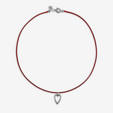 Collana con Cordino Cerato e Pendente Simbolo in Argento 925 placcato Rodio Texture Sirena