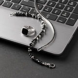 Bracelet with Natural Stones and Mermaid Texture