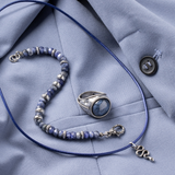 Bracelet with Natural Stones and Mermaid Texture