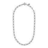 Collana in Argento 925 placcato Rodio con Catena Forzatina Allungata Texture