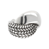 Anello a Fascia Spiga Sinuoso in Argento 925