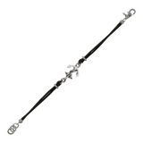 Bracelet avec cordon en coton et élément marin ancre et gouvernail