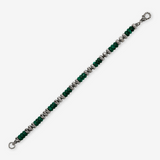 Bracciale con Rondelle e Pietra Naturale Malachite in Argento 925