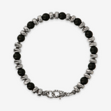 Bracelet avec Rondelle et Pierre Naturelle Onyx Noir