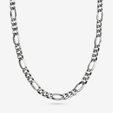 Necklace with Figaro Chain and Textured Carabiner