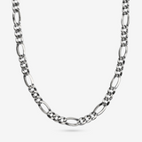 Necklace with Figaro Chain and Textured Carabiner