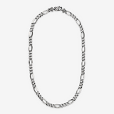 Necklace with Figaro Chain and Textured Carabiner