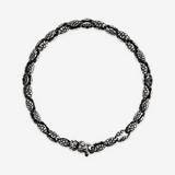 Bracelet avec maillons texturés et pierre naturelle spinelle noire