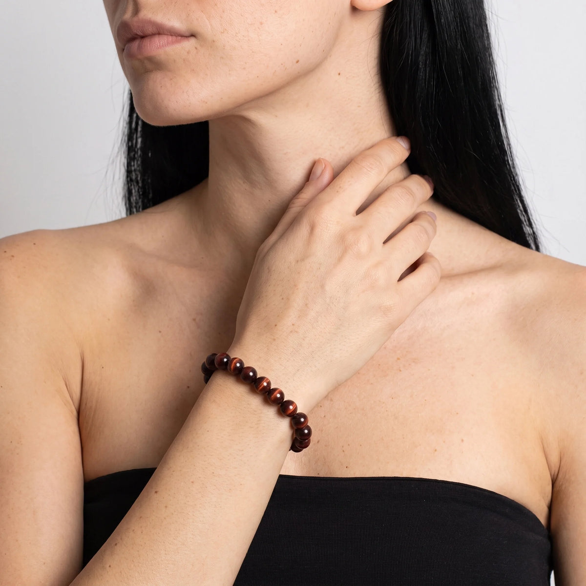 925 Sterling Silver Bracelet with Natural Stone Beads