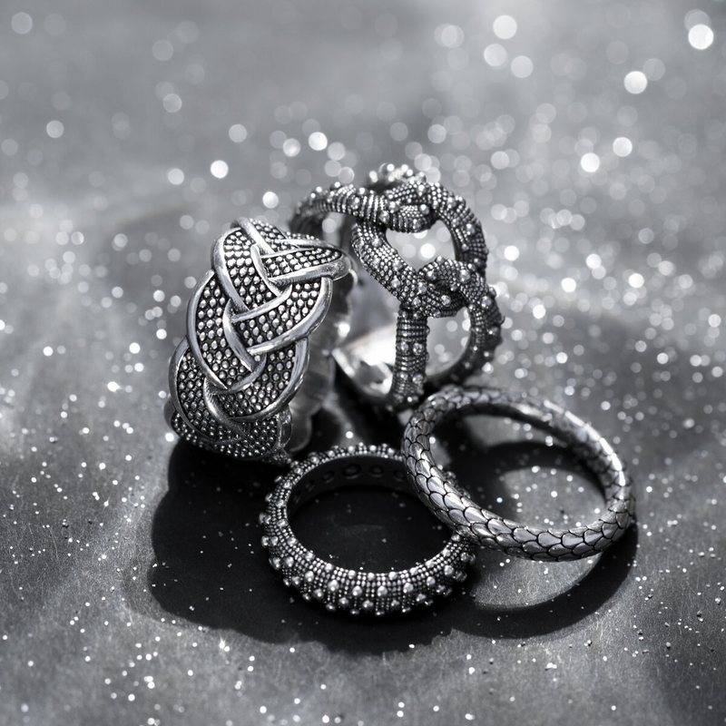 Classic Ring with Mermaid Texture 