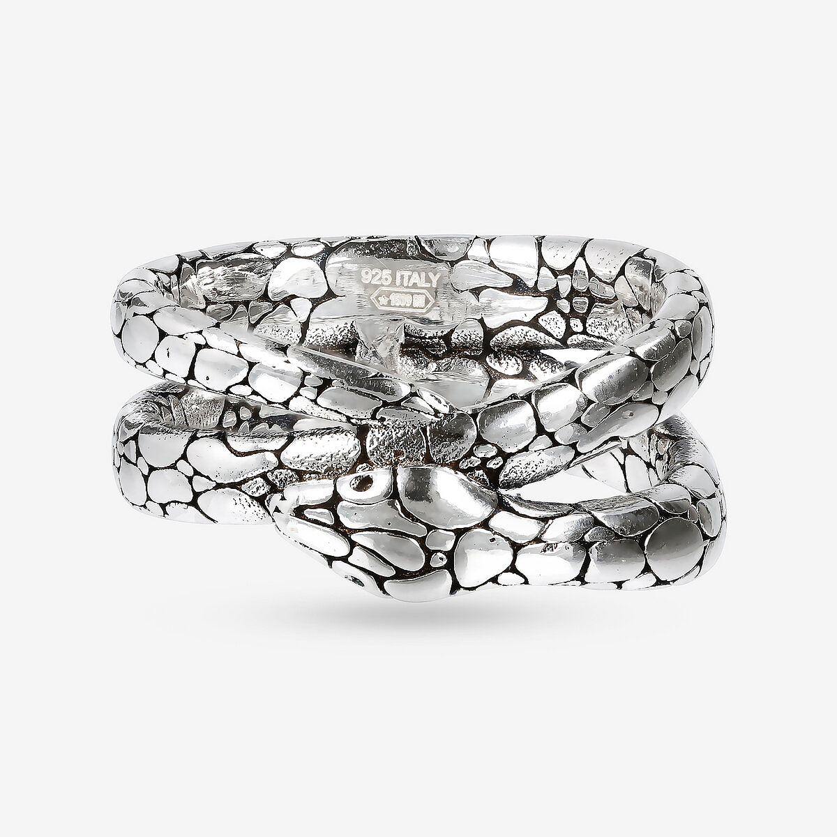 Bague texturée tissée avec serpent