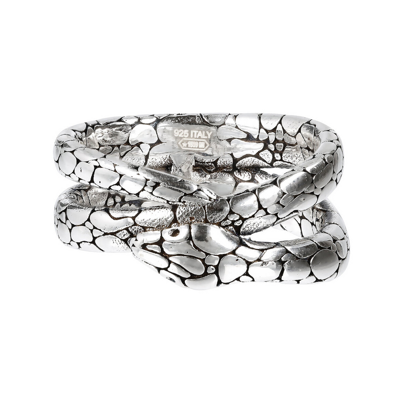 Woven Texture Ring with Snake