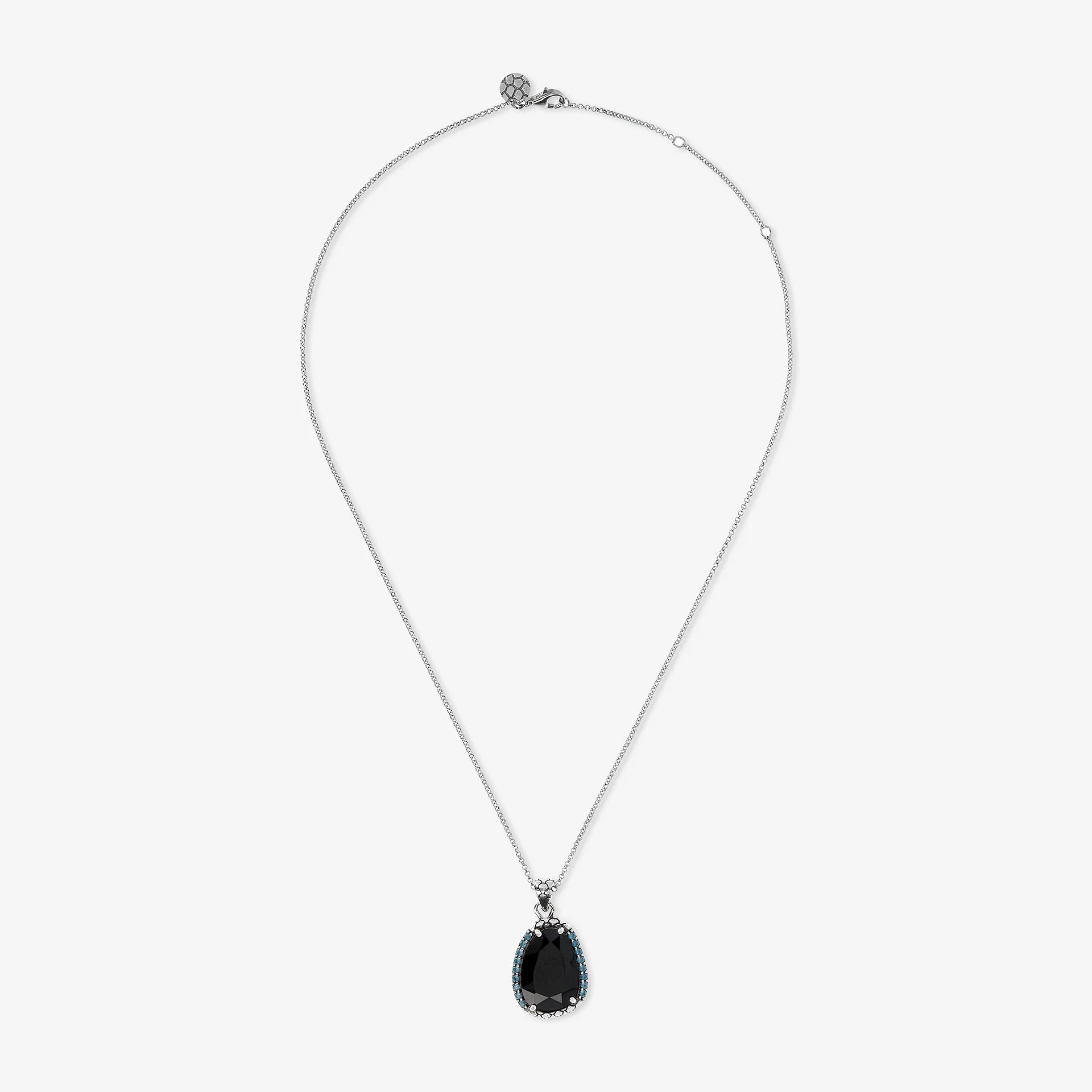 Collana in Argento 925 con Pendente in Spinello Nero e Prisma Gem
