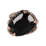 Mermaid Texture Band Ring with Black Spinel