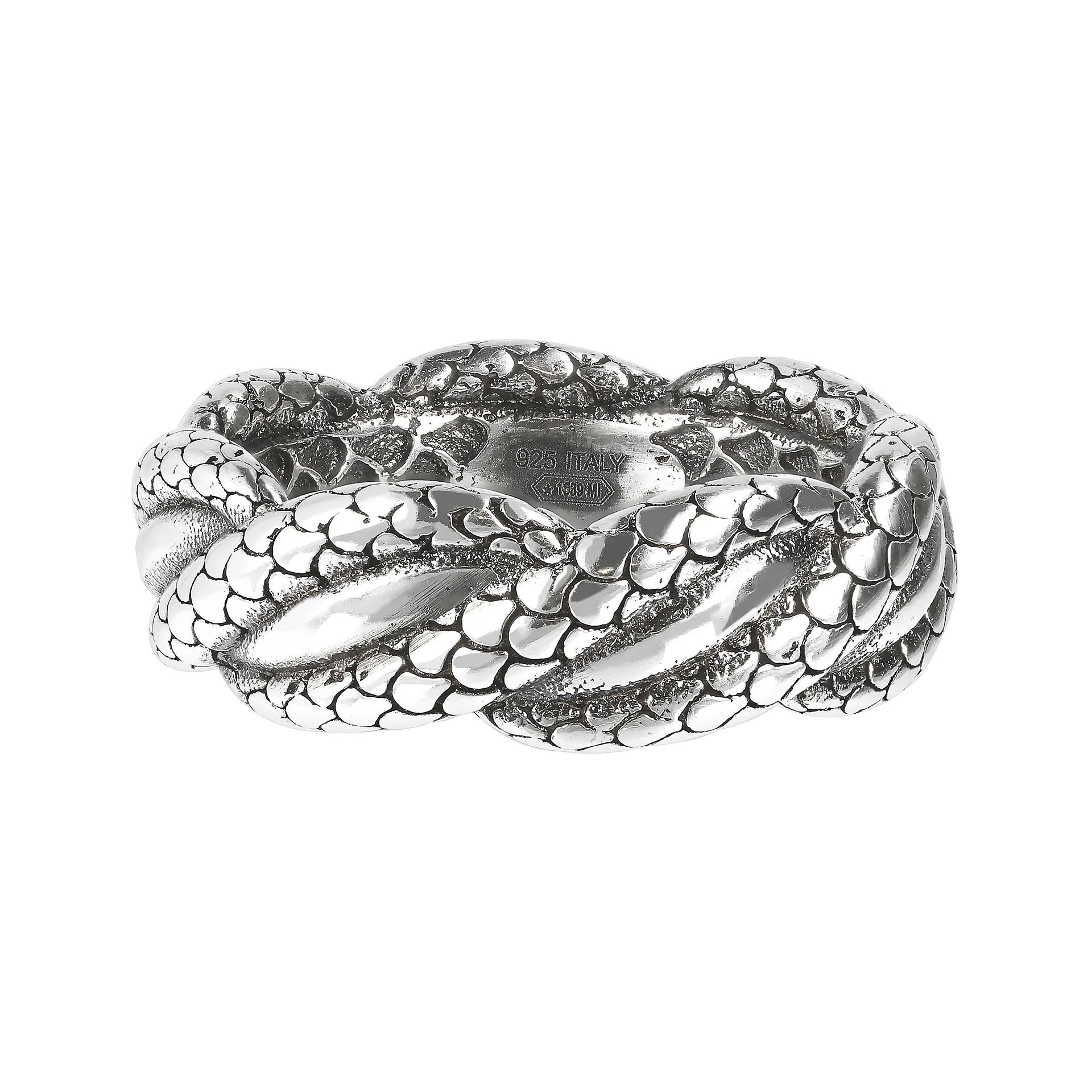 Anello a Fascia Doppia Texture in Argento 925