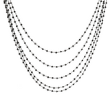 Multistrand Necklace with Black Spinel